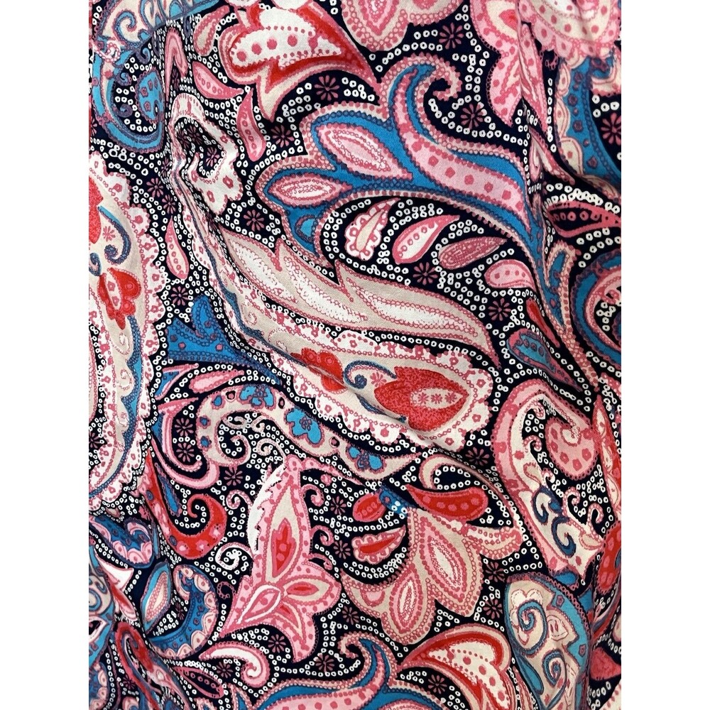 NINE WEST Pink Multicolor Paisley Poplin Keyhole Sheath Dress Size 10 - Picture 2 of 16